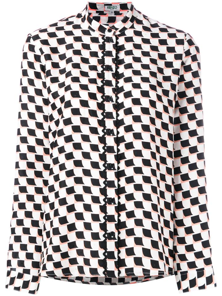 Kenzo Geometric Print Shirt - White