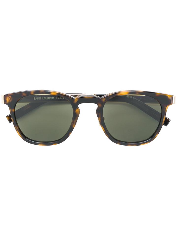Saint Laurent Eyewear Tortoiseshell Square Sunglasses - Brown