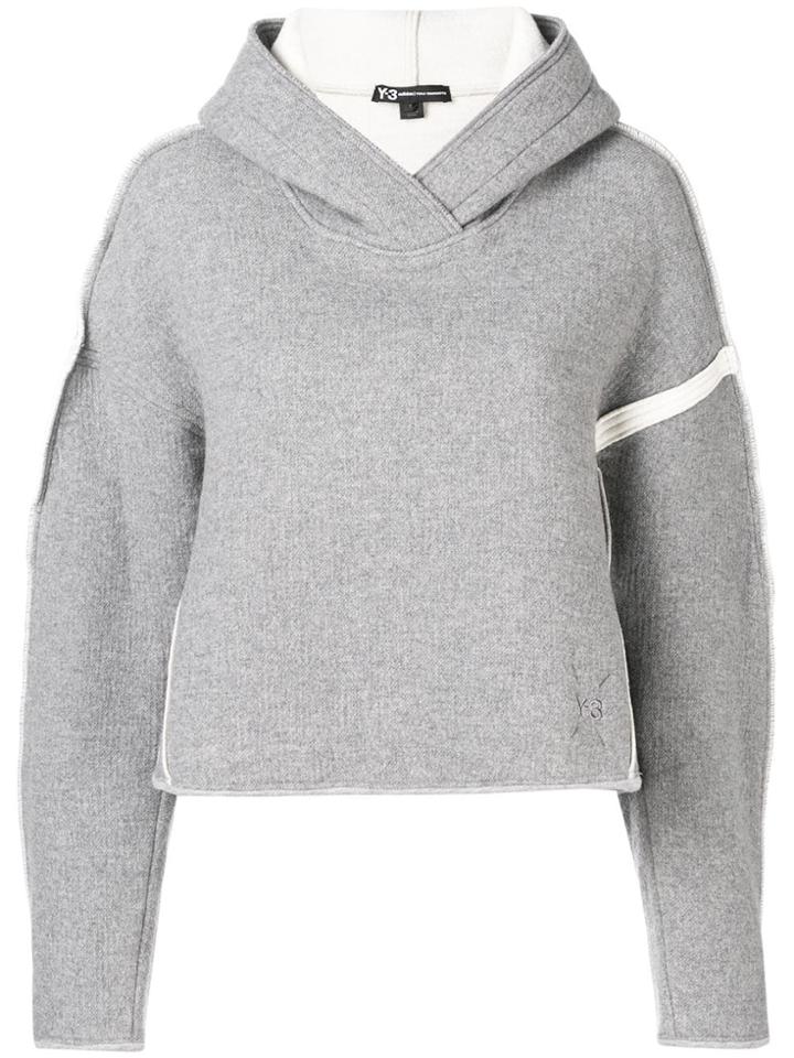 Y-3 Oversize Spacer Wool Cropped-hoodie - Grey