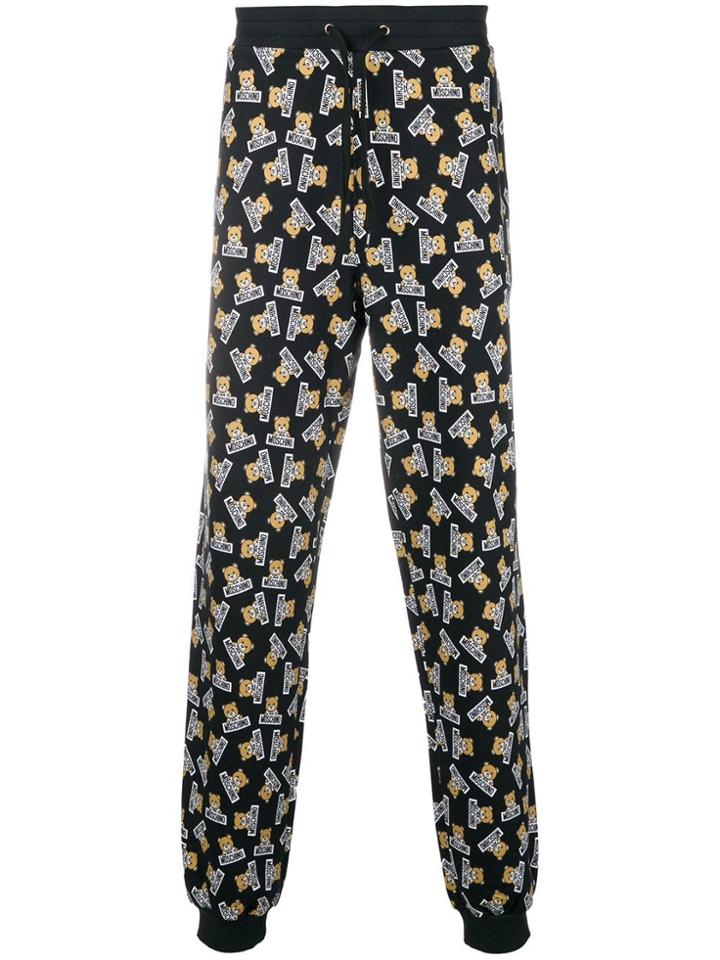 Moschino Printed Drawstring Trousers - Black