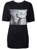 Diesel Rose Print T-shirt, Women's, Size: Medium, Black, Lyocell/linen/flax