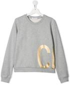 Calvin Klein Kids Teen Metallic Print Sweater - Grey