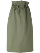 Stella Mccartney - Paper Bag Waist Skirt - Women - Cotton/linen/flax/polyamide - 38, Green, Cotton/linen/flax/polyamide
