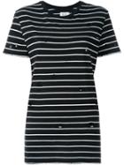 Zoe Karssen Distressed Striped T-shirt