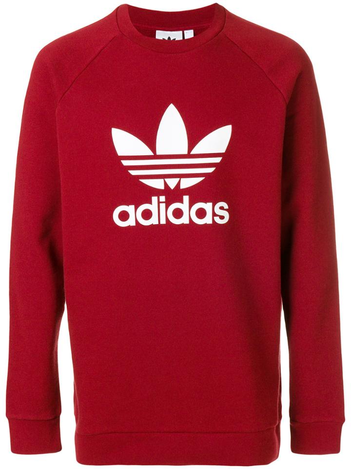 Adidas Trefoil Crew-neck Sweatshirt - Red