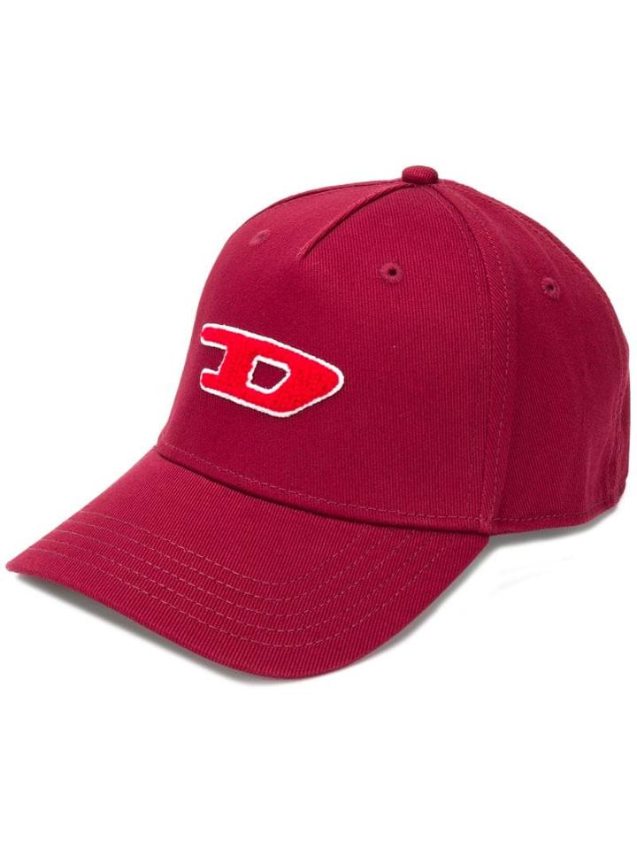 Diesel Baseball Cap With 3d Logo Patch - Red