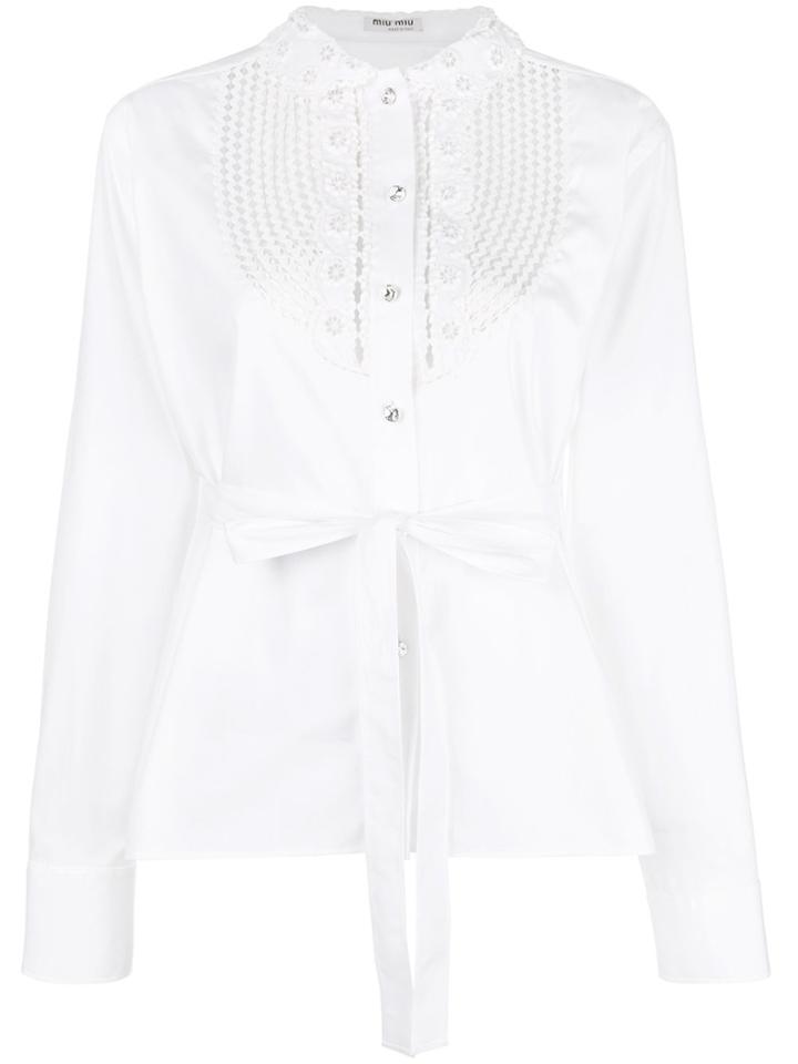 Miu Miu Front Bib Shirt - White