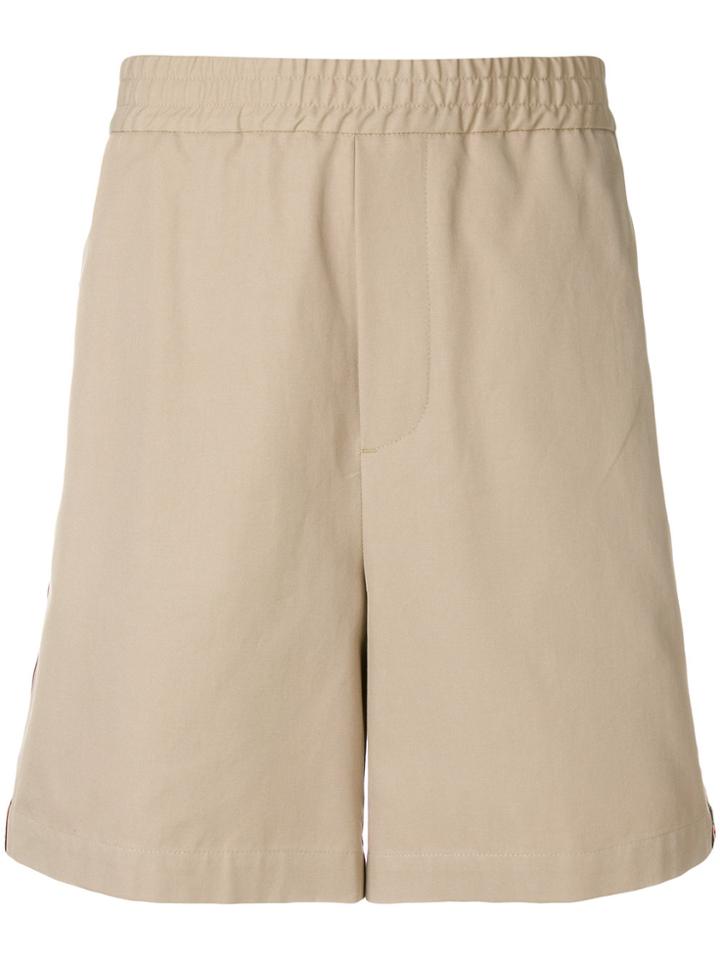 Msgm Side Stripe Shorts - Nude & Neutrals