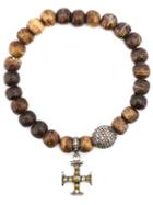 Loree Rodkin Diamond Maltese Cross Charm Bead Necklace