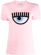 Chiara Ferragni Embroidered Signature Eye T-shirt - Pink