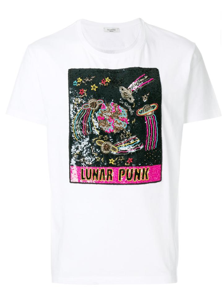 Valentino Lunar Punk Sequinned T-shirt - White