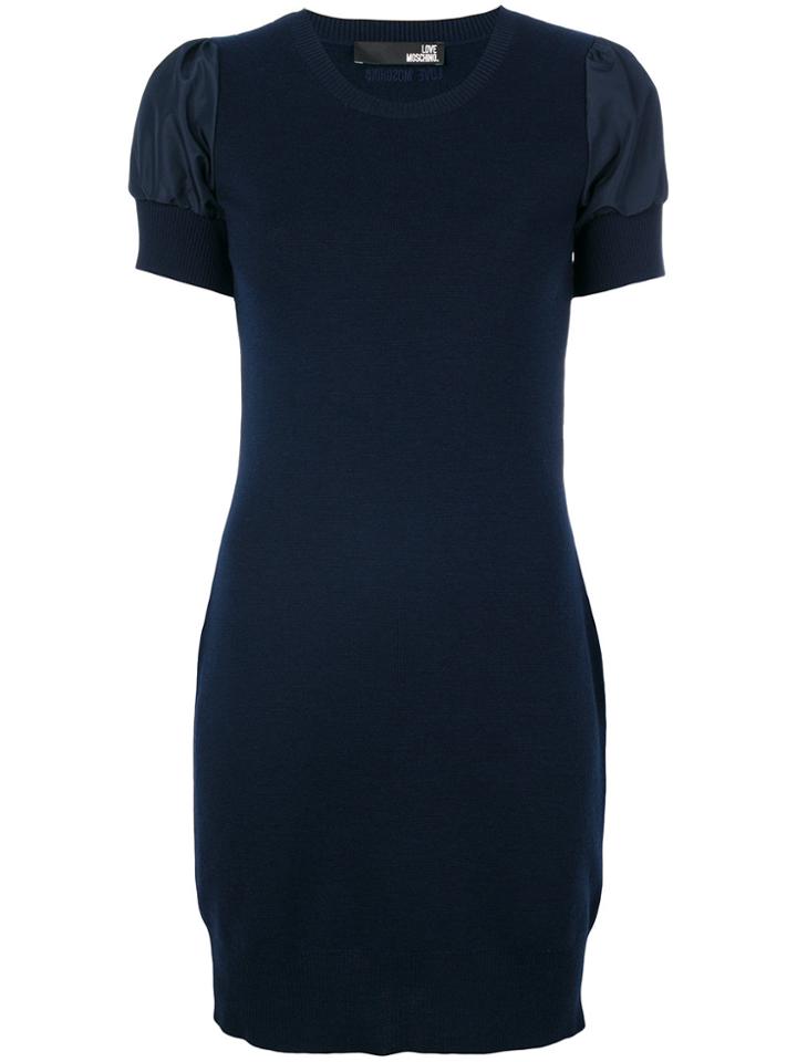 Love Moschino Fitted Puff Sleeve Dress - Blue