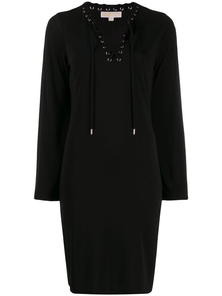 Michael Michael Kors Short Lace-up Dress - Black
