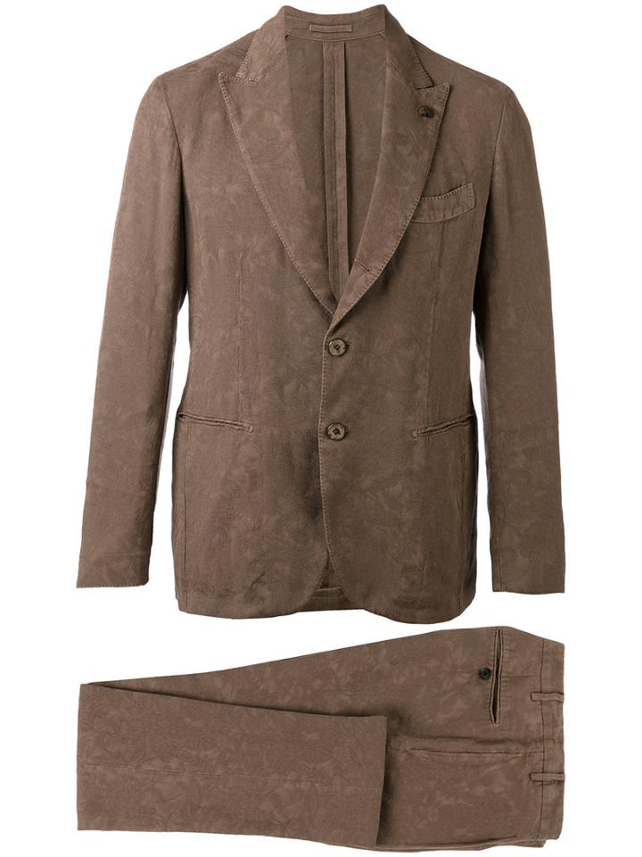 Gabriele Pasini Dinner Suit, Men's, Size: 50, Brown, Cotton/linen/flax/polyester