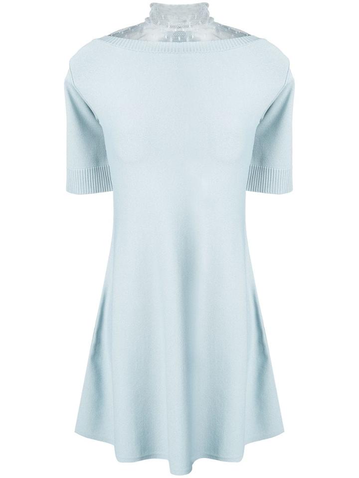 Red Valentino Point D'esprit Tulle Detail Dress - Blue