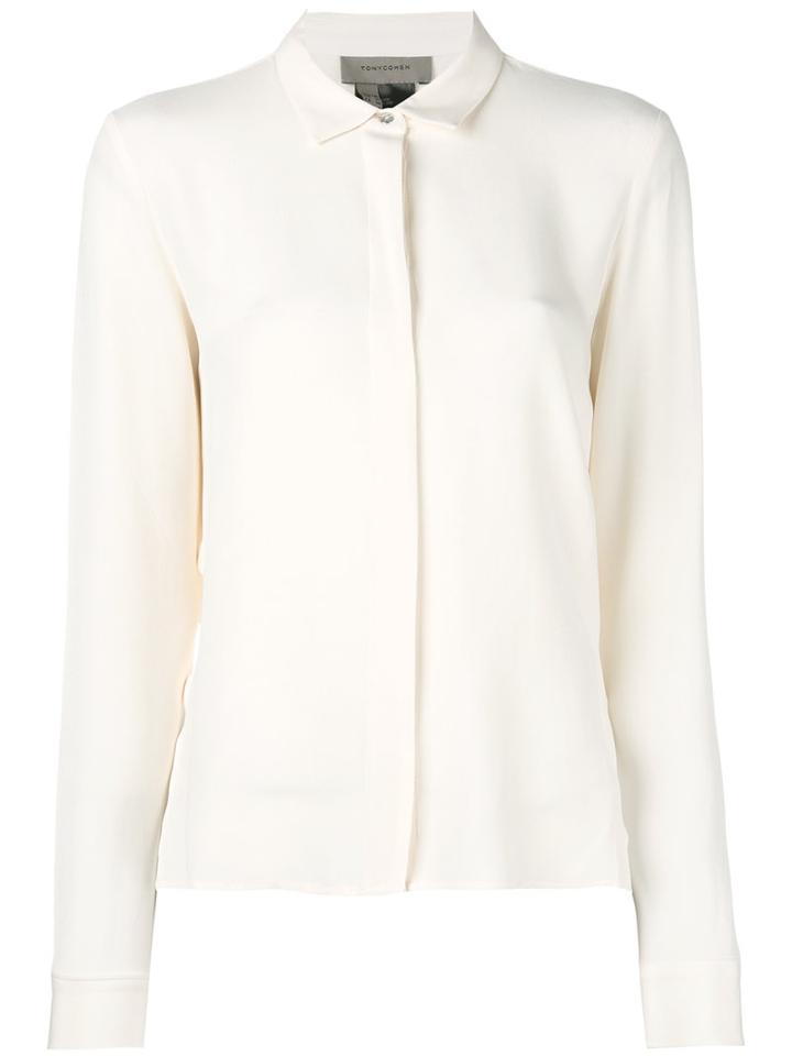 Tony Cohen Classic Shirt, Women's, Size: 40, Nude/neutrals, Silk