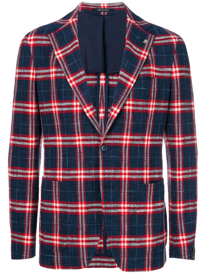 Tagliatore Plaid Suit Jacket - Blue