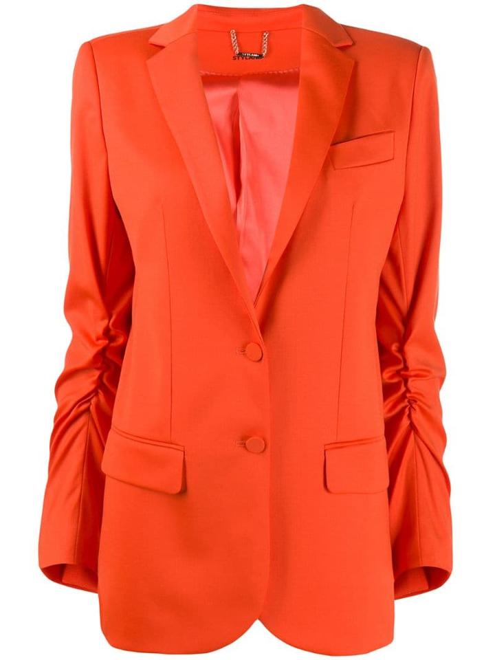 Styland Ruched Blazer - Orange