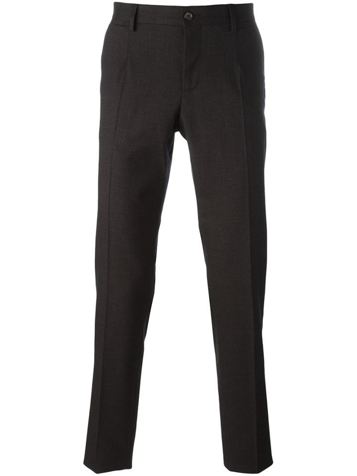 Dolce & Gabbana Tailored Trousers, Men's, Size: 48, Black, Cotton/spandex/elastane/virgin Wool