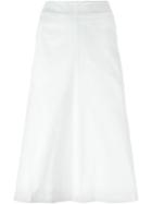 T By Alexander Wang A-line Midi Skirt, Women's, Size: 8, White, Cotton/spandex/elastane/polyester