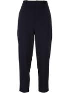 Vince Cropped Leg Trousers, Women's, Size: 2, Blue, Spandex/elastane/viscose