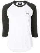 Stussy Logo Print Baseball T-shirt - White