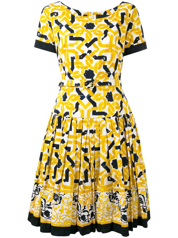 Samantha Sung - Fresia Dress - Women - Cotton/spandex/elastane - 4, Women's, Yellow/orange, Cotton/spandex/elastane