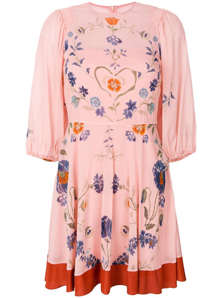 Red Valentino Floral Print Dress - Nude & Neutrals