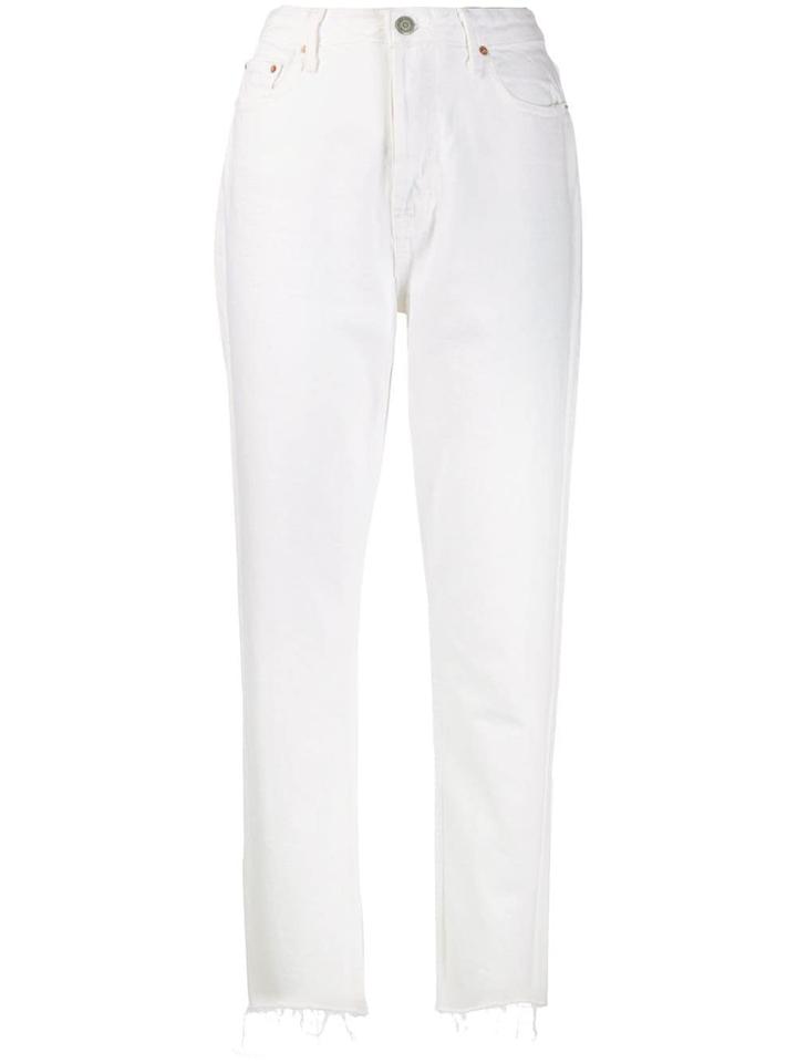 Grlfrnd Frayed Hem Straight Jeans - White