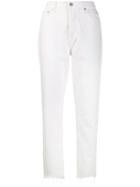 Grlfrnd Frayed Hem Straight Jeans - White