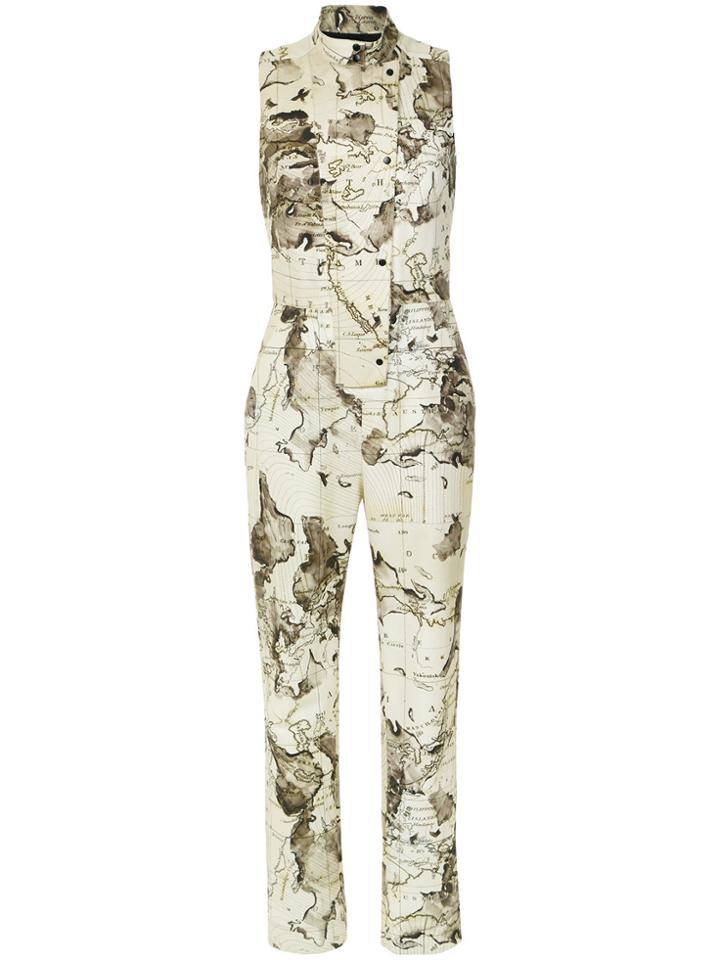 Andrea Marques Map Print Jumpsuit - Nude & Neutrals