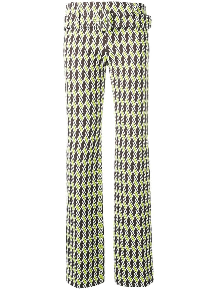 Prada Mid Rise Straight Trousers - Green