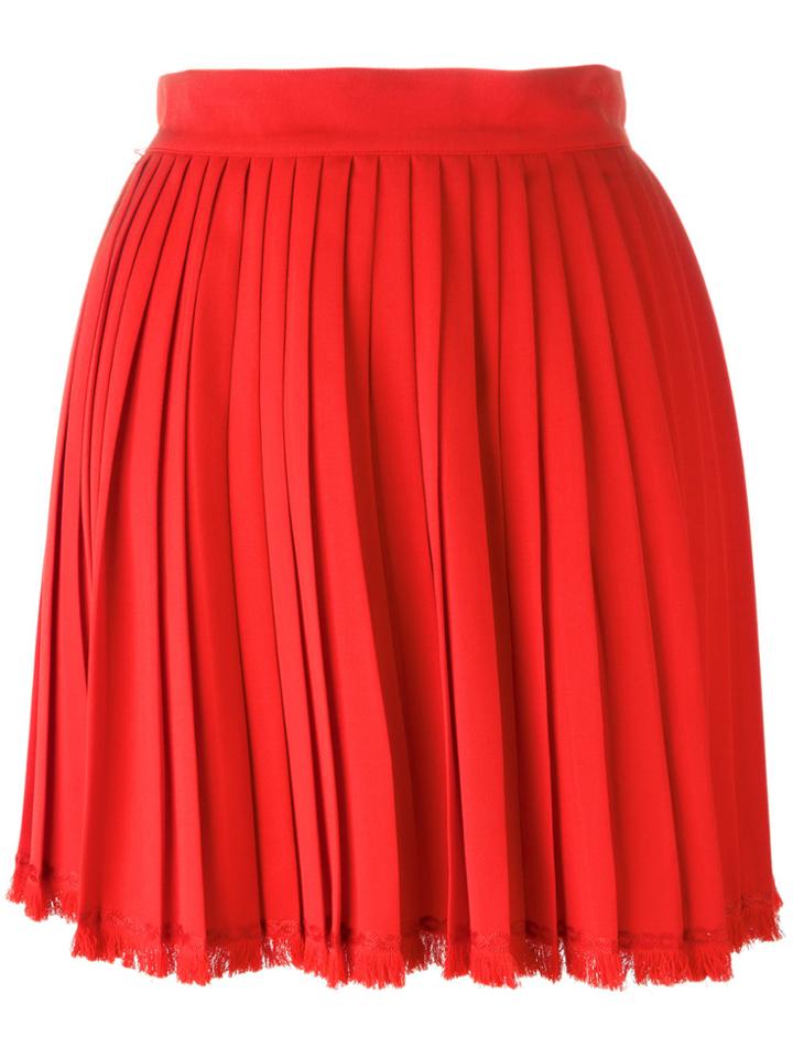 Versace Vintage Pleated Mini Skirt - Red