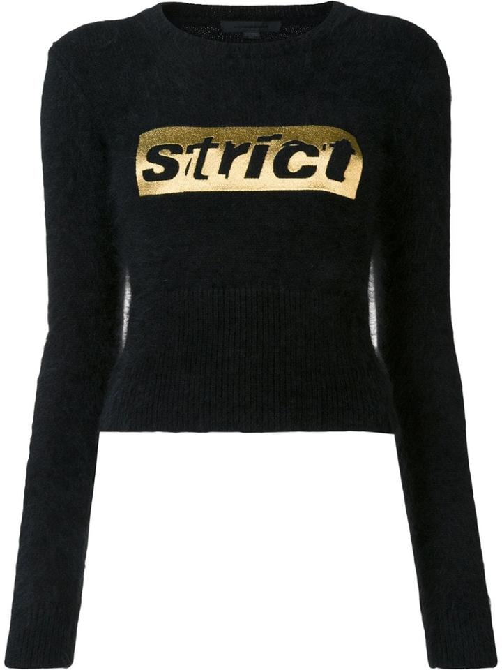 Alexander Wang Strict Embroidered Shrunken Jumper - Black