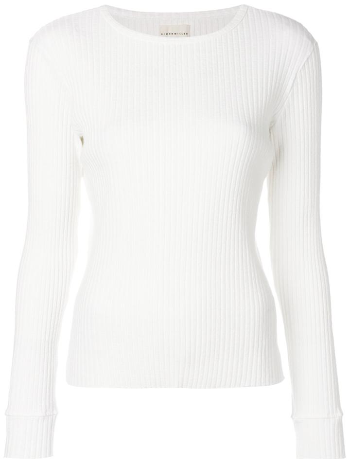 Simon Miller Ribbed Knit Sweater - White