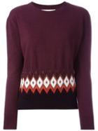 Marni Intarsia Knit Jumper, Women's, Size: 42, Pink/purple, Polyamide/angora/wool