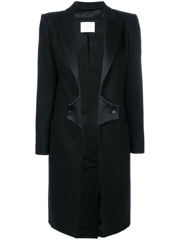 Pierre Balmain Lapel Tailored Coat - Black