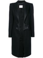 Pierre Balmain Lapel Tailored Coat - Black