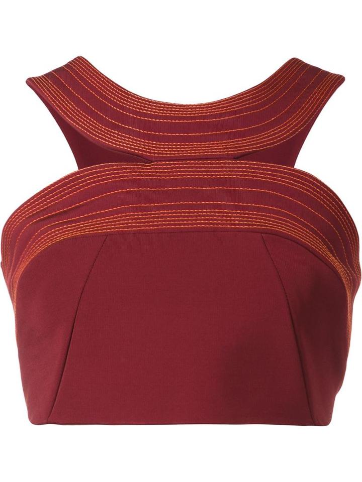 Mugler Halterneck Brassiere Top, Women's, Size: 38, Red, Triacetate/polyamide/spandex/elastane