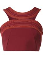 Mugler Halterneck Brassiere Top, Women's, Size: 38, Red, Triacetate/polyamide/spandex/elastane