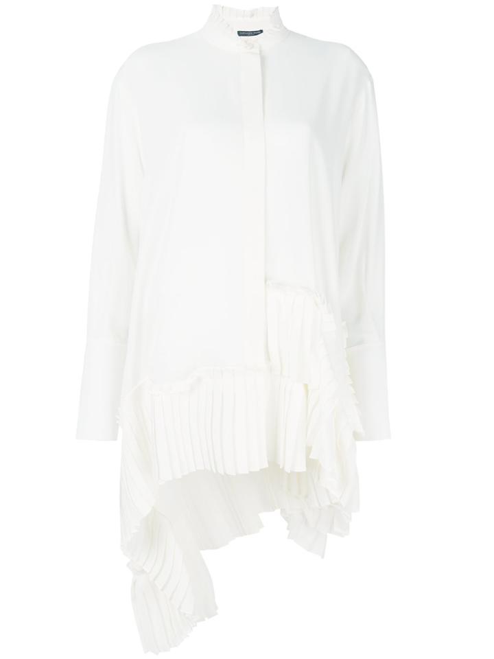 Alexander Mcqueen Pleated Asymmetric Blouse - White