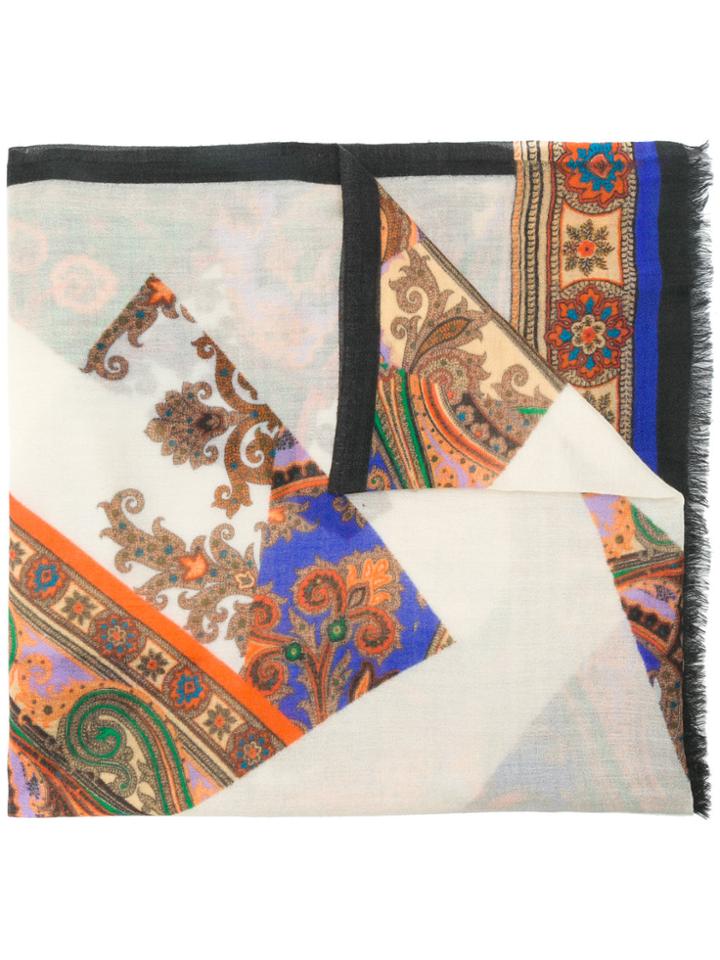 Etro Mixed Print Scarf - Nude & Neutrals