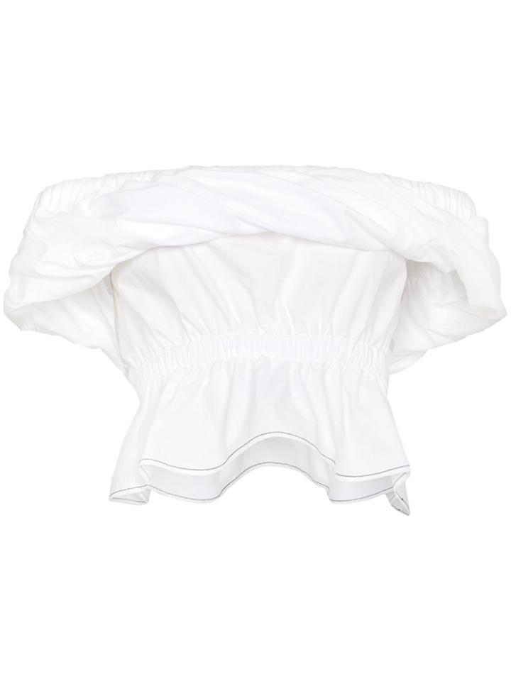 Rejina Pyo Cropped Off-shoulder Top - White