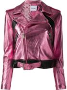 Coco Cloude Metallic Biker Jacket - Pink