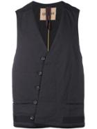Ziggy Chen Formal Off-centre Vest - Black
