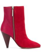 Stuart Weitzman Cone Heel Boots - Red