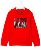 Diesel Kids - Hooded Slogan Sweatshirt - Kids - Cotton - 8 Yrs, Red