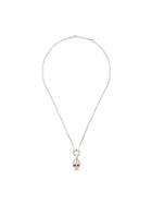 Gavello 18kt White Gold Diamond And Ruby Skull Necklace - Metallic