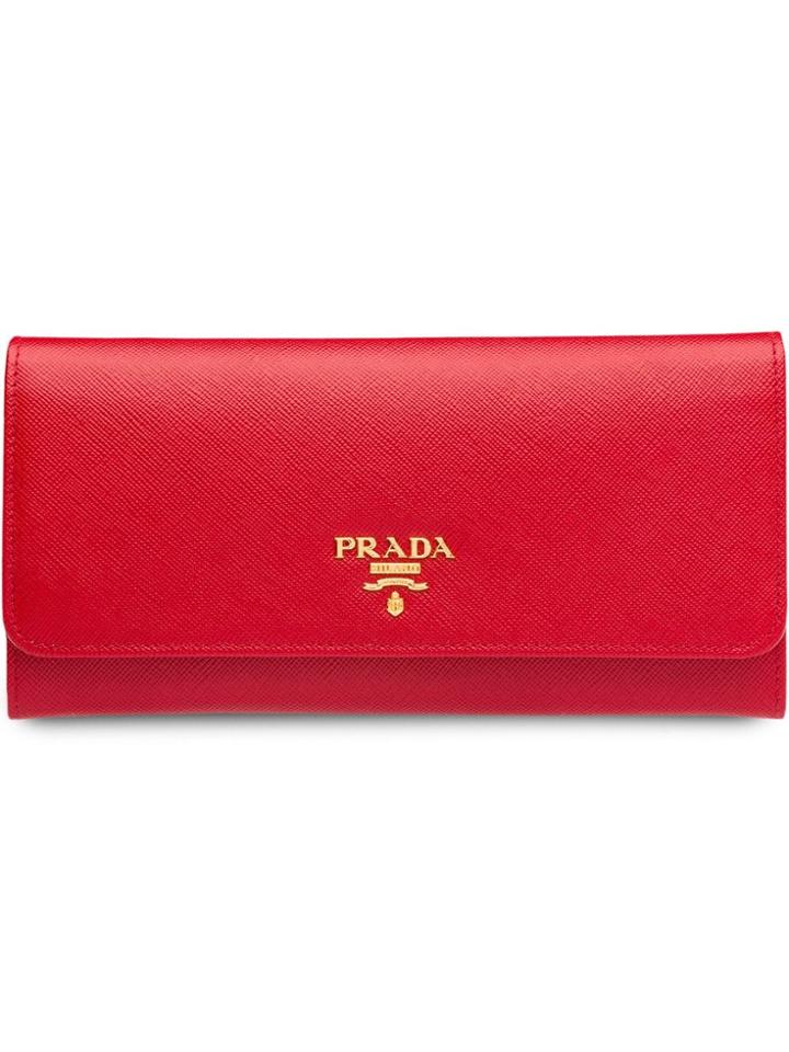 Prada Continental Wallet - Red
