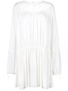 No21 - Lace Insert Dress - Women - Silk/acetate - 40, White, Silk/acetate